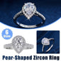 Sparkling Pear Shaped Zircon Cluster Ring Pear Shape Engagement Women Gift - 8