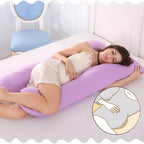 U-shaped All-Cotton Maternity Pillow Multifunctional Lumbar Side Sleep Cushion - Grey