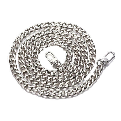 120cm Metal Handbag Shoulder Strap Bag Purse Chain Smooth Replacement Crossbody - Silver