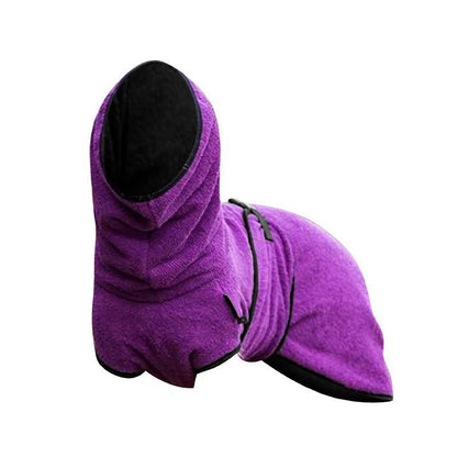 Dog Puppy HoodiesJacket Solid Coat Pet Winter Soft Warm Clothes S-5XL Purple - XL