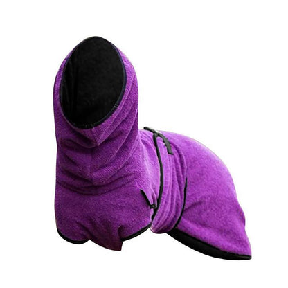 Dog Puppy HoodiesJacket Solid Coat Pet Winter Soft Warm Clothes S-5XL Purple - XL