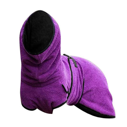 Dog Puppy HoodiesJacket Solid Coat Pet Winter Soft Warm Clothes S-5XL Purple - 2XL
