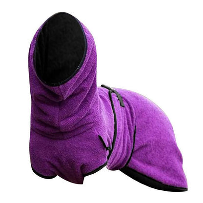 Dog Puppy HoodiesJacket Solid Coat Pet Winter Soft Warm Clothes S-5XL Purple - 3XL