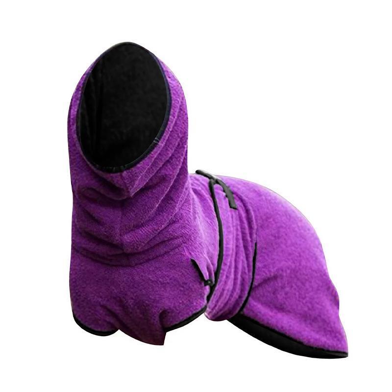 Dog Puppy HoodiesJacket Solid Coat Pet Winter Soft Warm Clothes S-5XL Purple - 5XL
