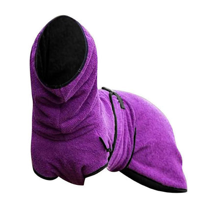 Dog Puppy HoodiesJacket Solid Coat Pet Winter Soft Warm Clothes S-5XL Purple - 5XL