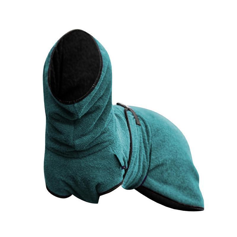 Dog Puppy Hoodies Jacket Solid Coat Pet Winter Soft Warm Clothes S-5XL Lake Blue - S