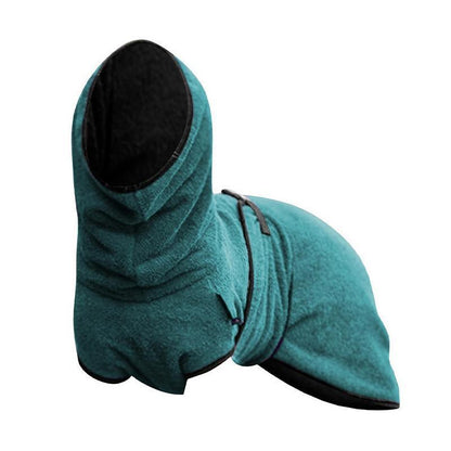 Dog Puppy Hoodies Jacket Solid Coat Pet Winter Soft Warm Clothes S-5XL Lake Blue - XL