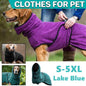 Dog Puppy Hoodies Jacket Solid Coat Pet Winter Soft Warm Clothes S-5XL Lake Blue - 3XL