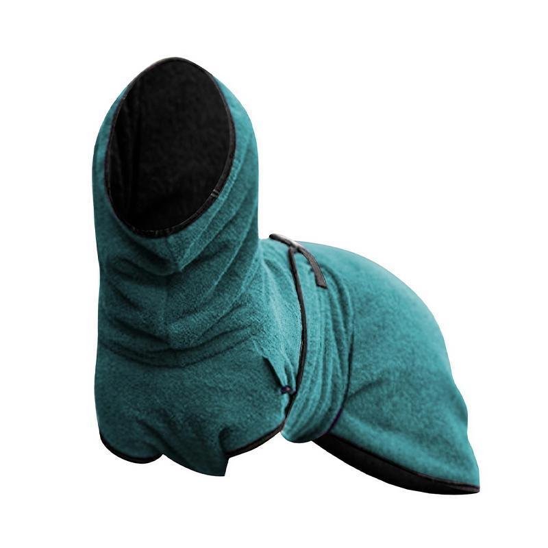 Dog Puppy Hoodies Jacket Solid Coat Pet Winter Soft Warm Clothes S-5XL Lake Blue - 3XL