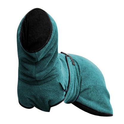 Dog Puppy Hoodies Jacket Solid Coat Pet Winter Soft Warm Clothes S-5XL Lake Blue - 4XL