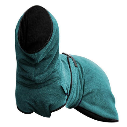 Dog Puppy Hoodies Jacket Solid Coat Pet Winter Soft Warm Clothes S-5XL Lake Blue - 4XL