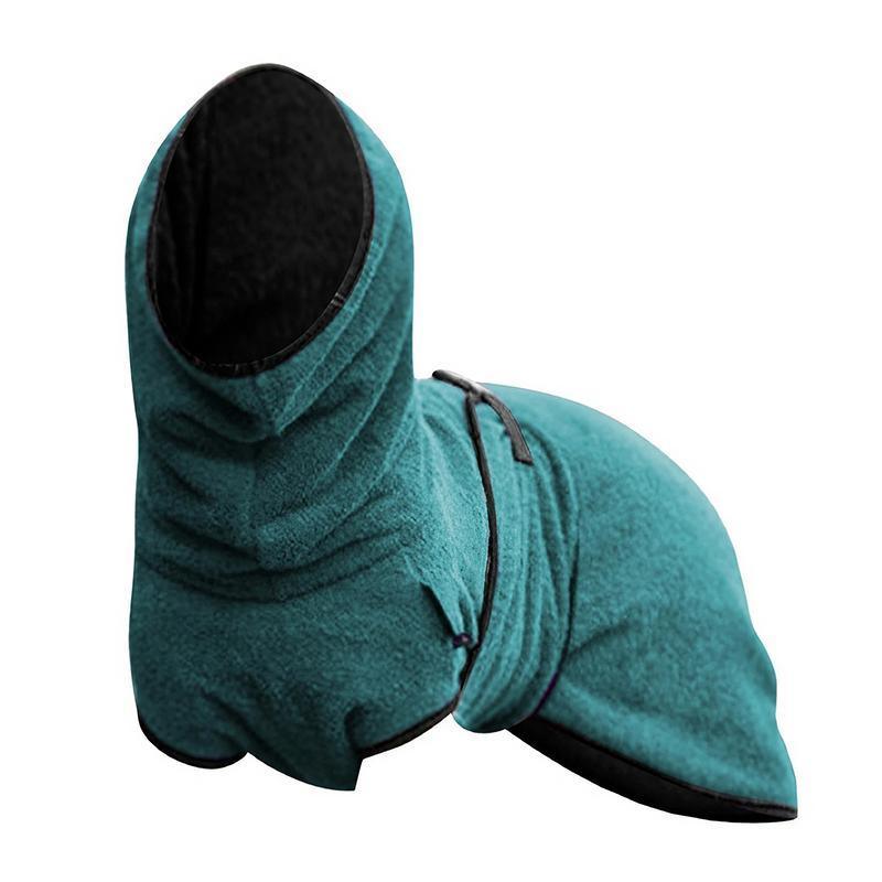 Dog Puppy Hoodies Jacket Solid Coat Pet Winter Soft Warm Clothes S-5XL Lake Blue - 5XL