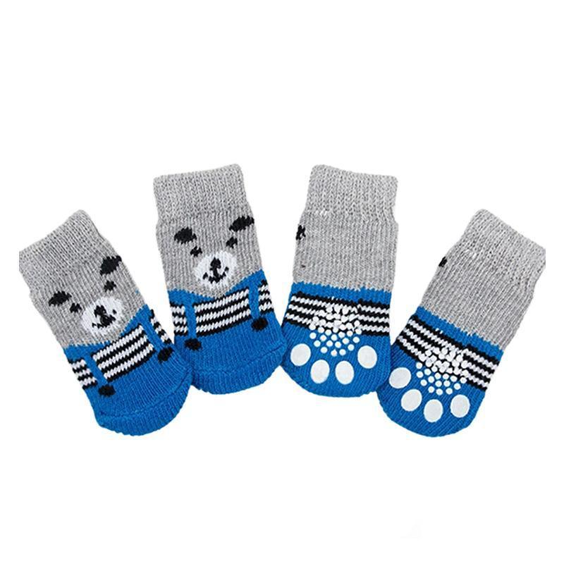 Dog Socks Non-Slip Grip Slip Anti-Slip - Puppy Cat Pet Shoes Slippers M Size - Yellow ducklings