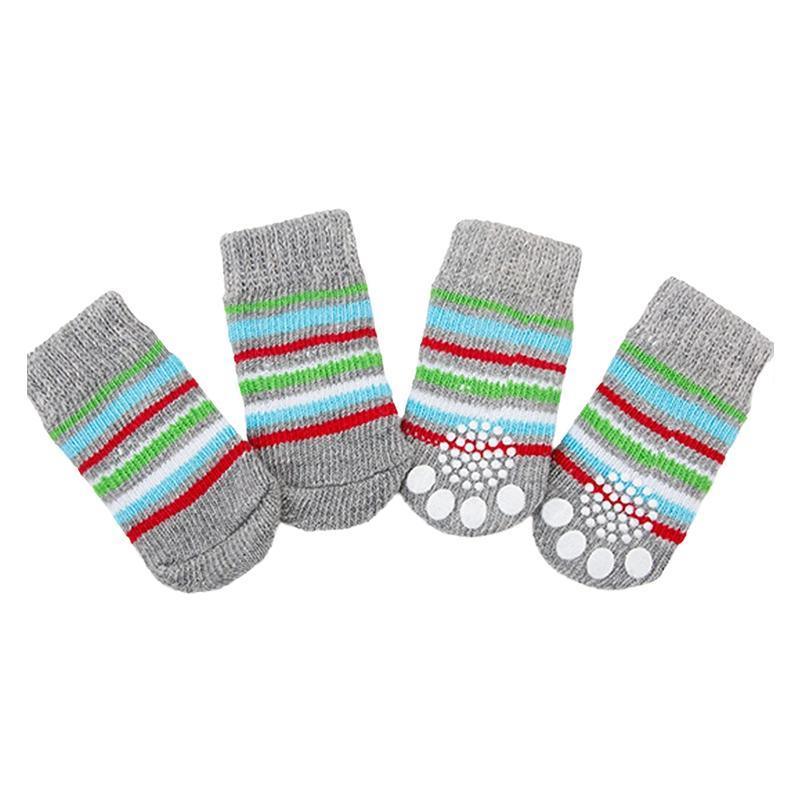 Dog Socks Non-Slip Grip Slip Anti-Slip - Puppy Cat Pet Shoes Slippers M Size - Red Heart