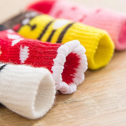 Dog Socks Non-Slip Grip Slip Anti-Slip - Puppy Cat Pet Shoes Slippers S Size - Red Mickey