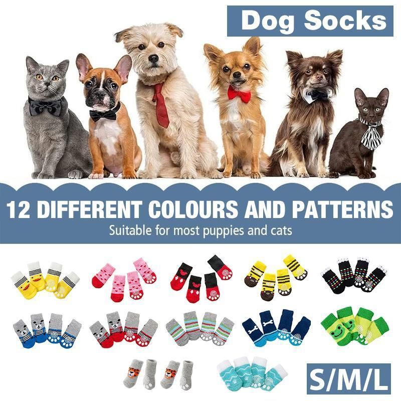 Dog Socks Non-Slip Grip Slip Anti-Slip - Puppy Cat Pet Shoes Slippers S Size - Red Mickey