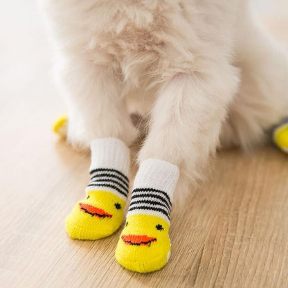 Dog Socks Non-Slip Grip Slip Anti-Slip - Puppy Cat Pet Shoes Slippers M Size - Red Mickey