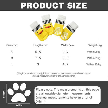 Dog Socks Non-Slip Grip Slip Anti-Slip - Puppy Cat Pet Shoes Slippers S Size - Black colour dots