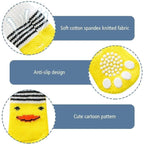 Non Slip Pet Socks for Dogs and Cats Knitted Paw Protector with Grips L Size - Red bear