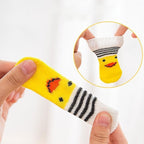 Non Slip Pet Socks for Dogs and Cats Knitted Paw Protector with Grips L Size - Water green ripples