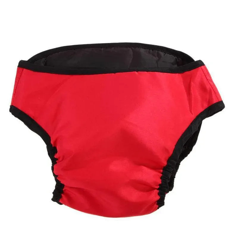 Washable Female Pet Dog Cat Nappy Diaper Physiological Pants Panties Underwear Red - M