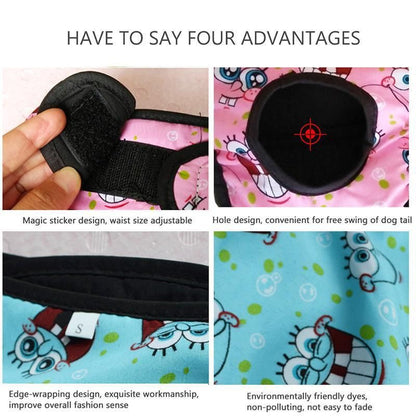 Washable Female Pet Dog Cat Nappy Diaper Physiological Pants Panties Underwear Red - M