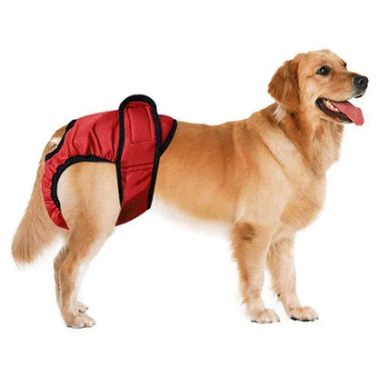 Washable Female Pet Dog Cat Nappy Diaper Physiological Pants Panties Underwear Red - M