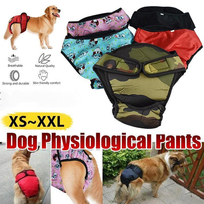 Washable Female Pet Dog Cat Nappy Diaper Physiological Pants Panties Underwear Red - L