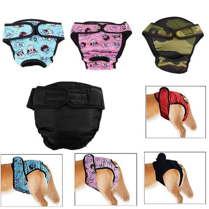 Washable Female Pet Dog Cat Nappy Diaper Physiological Pants Panties Underwear Red - L