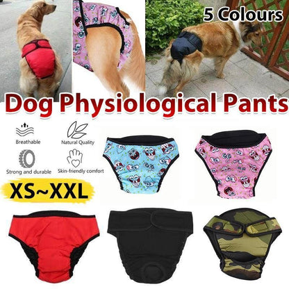 Washable Female Pet Dog Cat Nappy Diaper Physiological Pants Panties Underwear Red - L