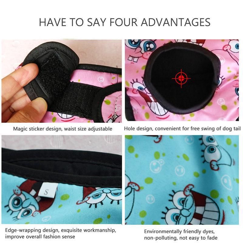 Washable Female Pet Dog Cat Nappy Diaper Physiological Pants Panties Underwear Red - XL