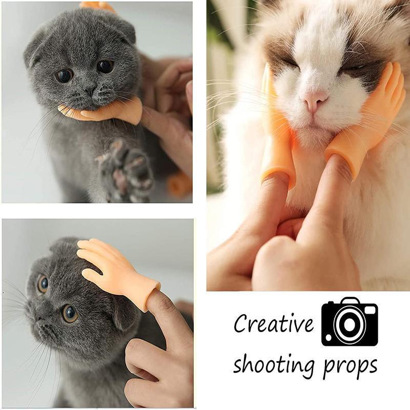 2PCS Mini Finger Hands Toy Gag Props for Pets Parties Cosplay Photography