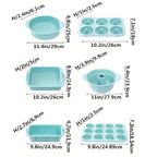 6PCS Silicone Cake Mould Set Baking Pans Nonstick Cupcake Cookie Tools Reusable - Pink