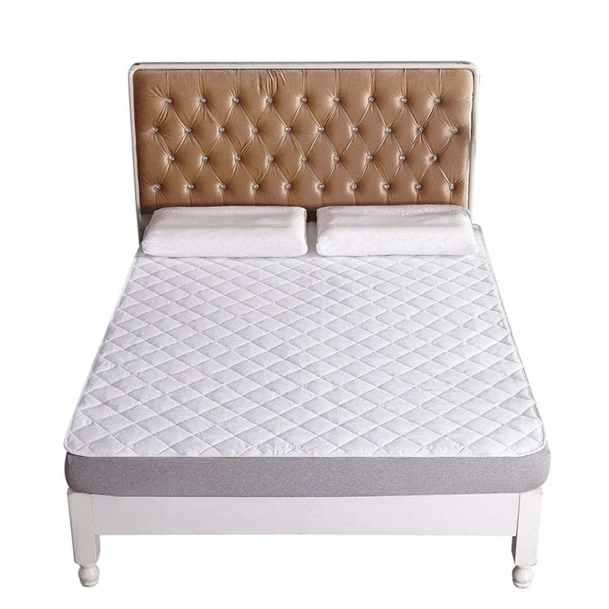 Hotel Mattress Comfort Pads Fabric Bedding Topper Mattress Protectors Cover - 183x203cm-Brushed