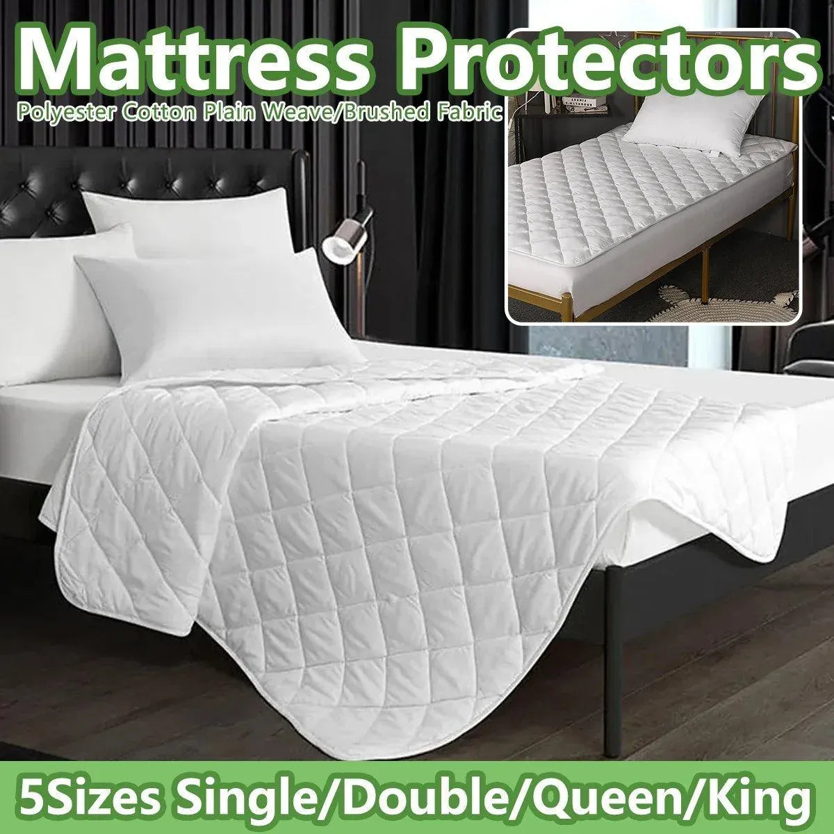 Hotel Mattress Comfort Pads Fabric Bedding Topper Mattress Protectors Cover - 107x203cm-Brushed