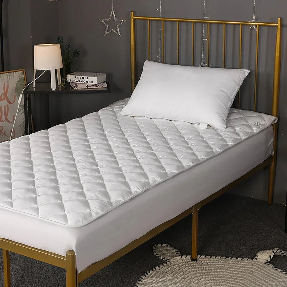 Hotel Mattress Comfort Pads Fabric Bedding Topper Mattress Protectors Cover - 107x203cm-Brushed