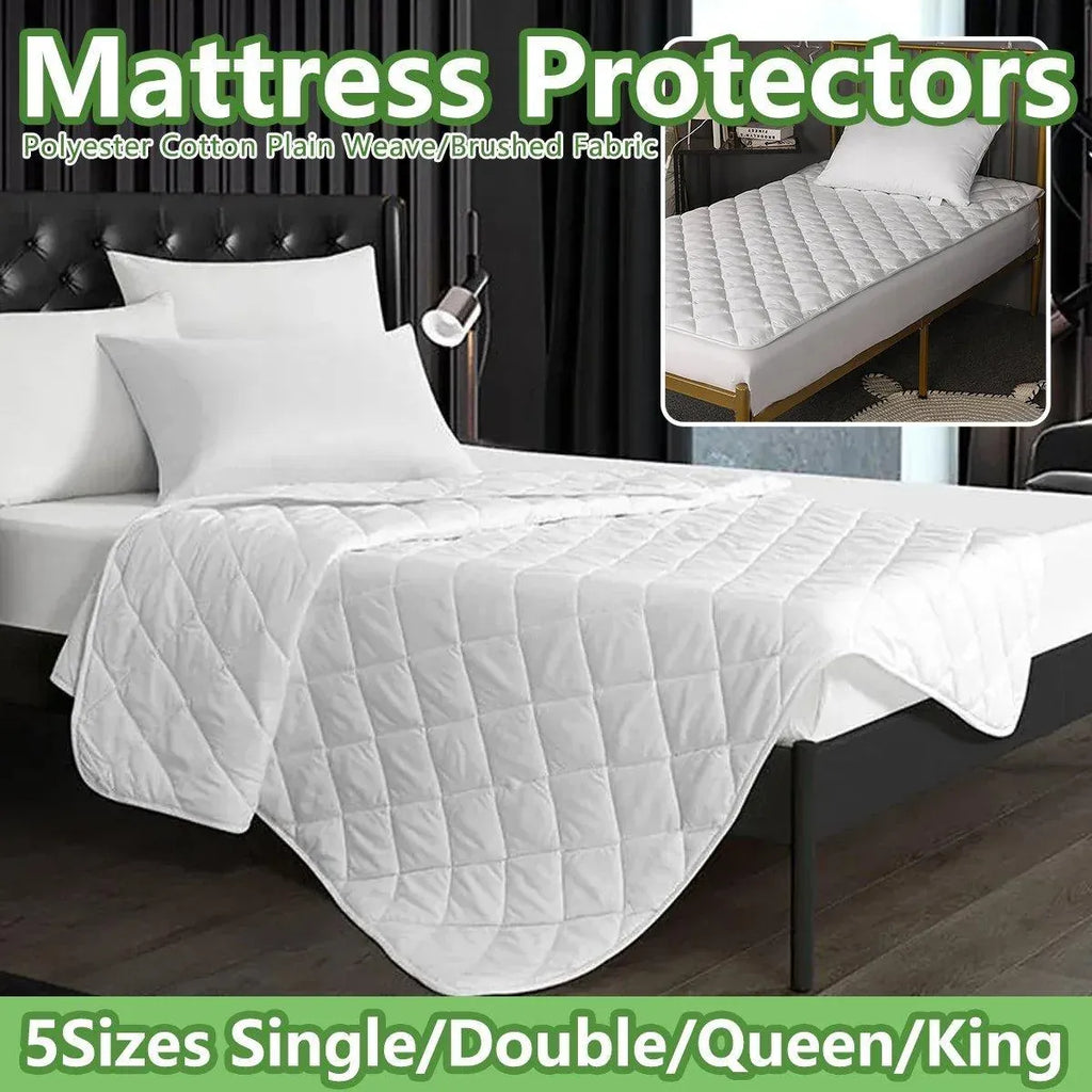 Hotel Mattress Comfort Pads Fabric Bedding Topper Mattress Protectors Cover - 153x203cm-Plain