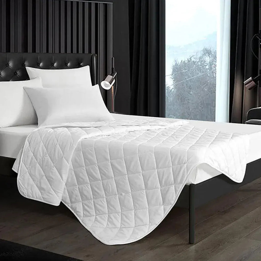 Hotel Mattress Comfort Pads Fabric Bedding Topper Mattress Protectors Cover - 153x203cm-Plain