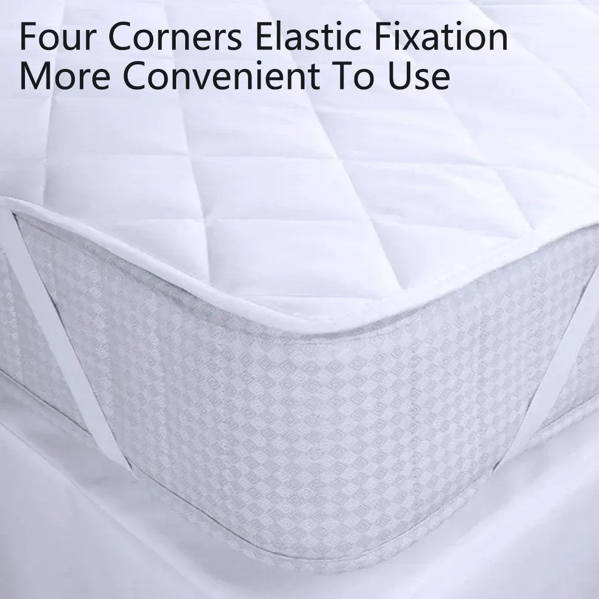 Hotel Mattress Comfort Pads Fabric Bedding Topper Mattress Protectors Cover - 153x203cm-Plain