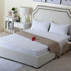 Hotel Mattress Comfort Pads Fabric Bedding Topper Mattress Protectors Cover - 153x203cm-Plain