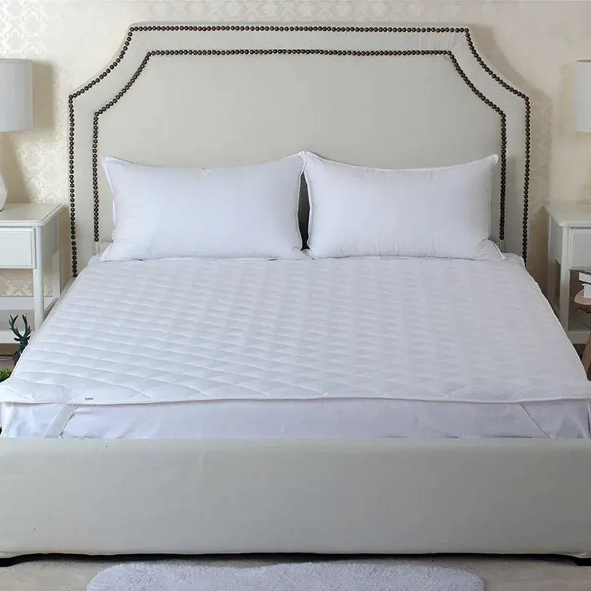 Hotel Mattress Comfort Pads Fabric Bedding Topper Mattress Protectors Cover - 91x190cm-Plain