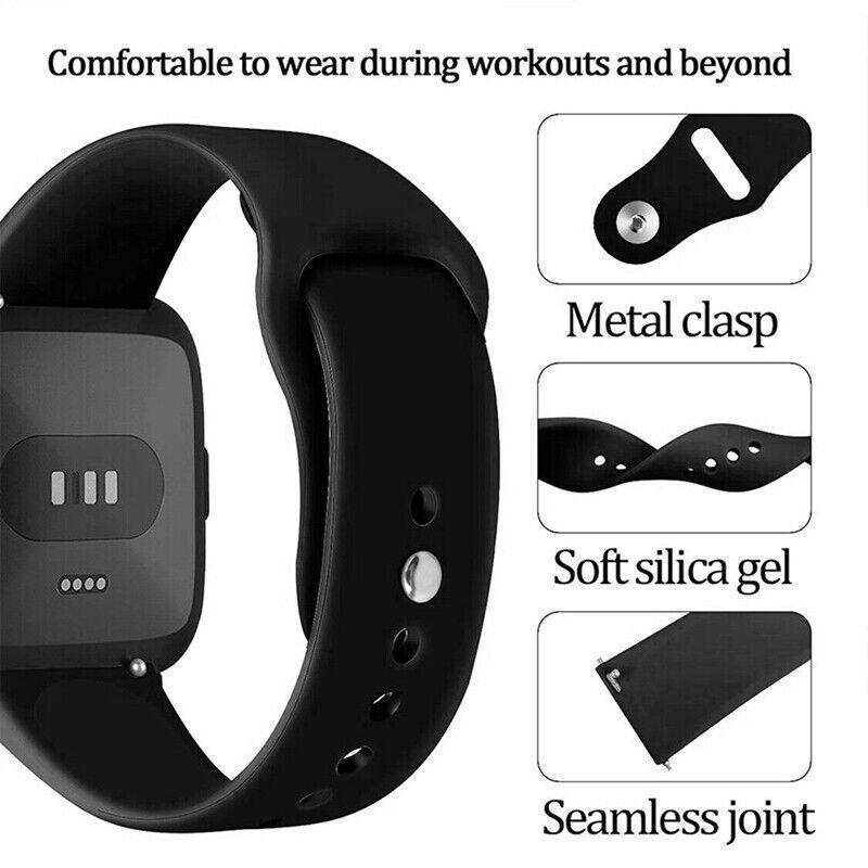 Small Size For Fitbit Versa / Versa Lite Versa2 Replacement Band Silicone Strap Wristband - Blue
