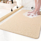 Anti Slip Bathroom Mat Non Slip Shower Floor Mat Quick Dry Soft Comfortable Rug - Beige-45x75cm