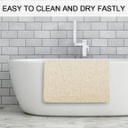 Anti Slip Bathroom Mat Non Slip Shower Floor Mat Quick Dry Soft Comfortable Rug - Beige-45x75cm