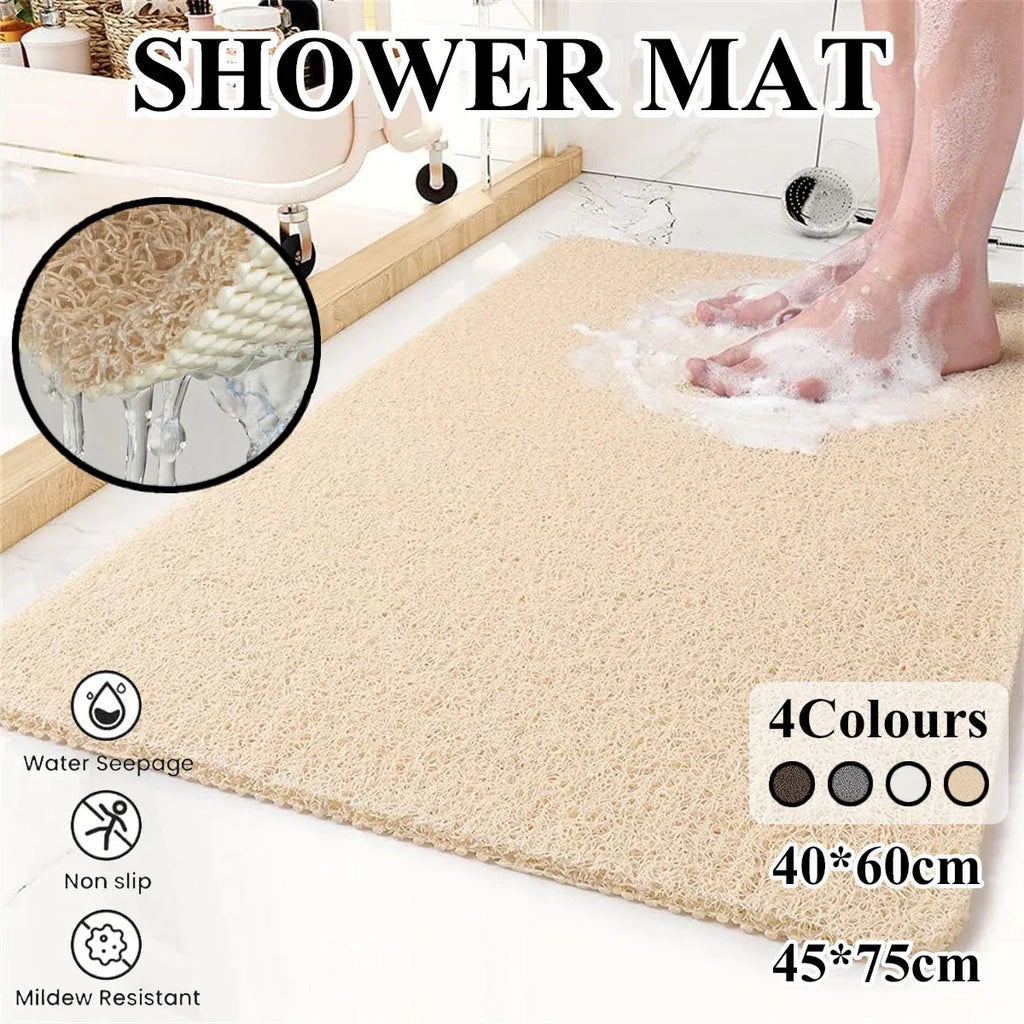Anti Slip Bathroom Mat Non Slip Shower Floor Mat Quick Dry Soft Comfortable Rug - Grey-40x60cm