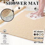 Anti Slip Bathroom Mat Non Slip Shower Floor Mat Quick Dry Soft Comfortable Rug - Grey-40x60cm