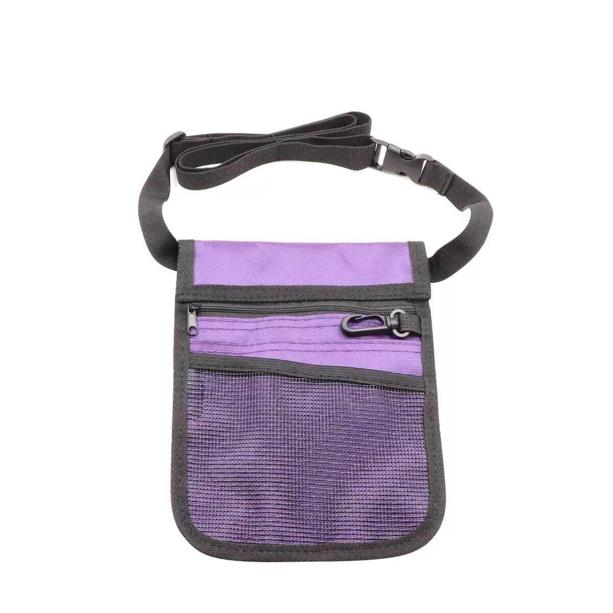 Nurse Pouch Waist Bag Medical Tool Organizer Pocket Belt with Keyring - Light Blue