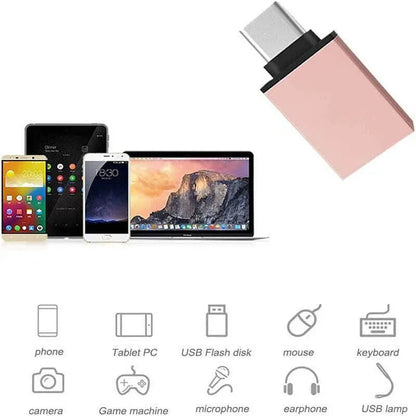 USB Type-C to USB 3.0 Adapter OTG Converter for Phone Tablet Laptop - Blue