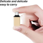 USB Type-C to USB 3.0 Adapter OTG Converter for Phone Tablet Laptop - Gold