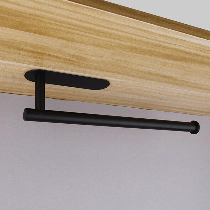 Kitchen Hanger Paper Roll Cabinet Towel Holder Organizer Rack Shelf Wall Adhesive - Silver